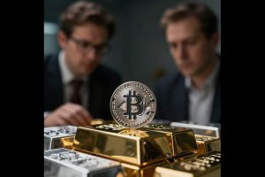 Bitcoin is taking a backseat to silver and gold for investors for now.
