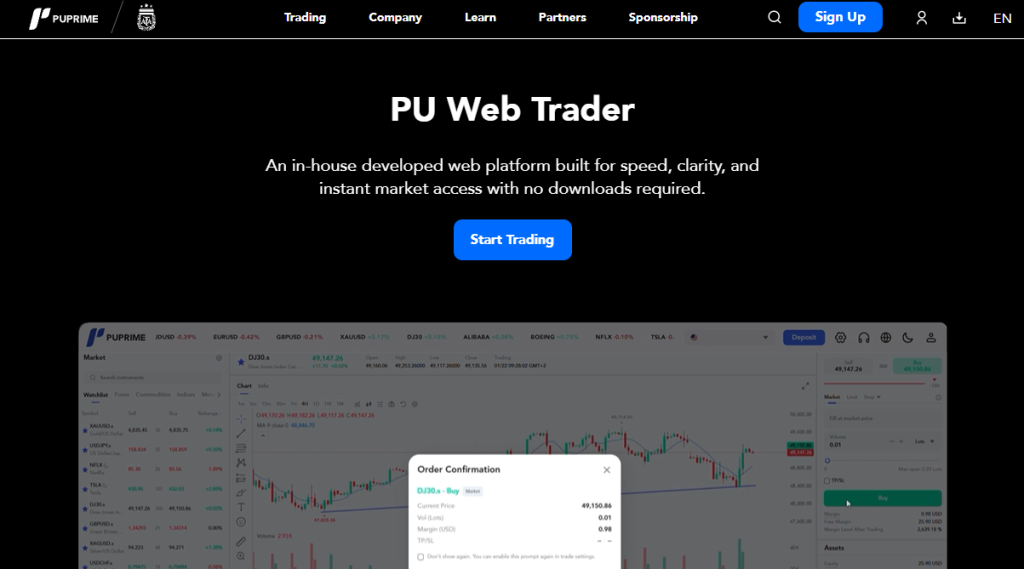 PU Web Trader