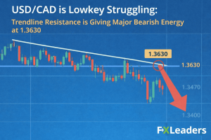 USD/CAD is Lowkey Struggling: Trendline Resistance is Giving Major Bearish Energy at 1.3630
