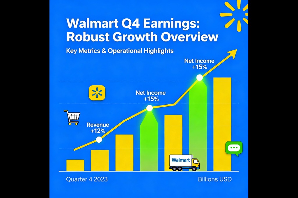 Q4 earnings for Walmart show excellent revenue growth.