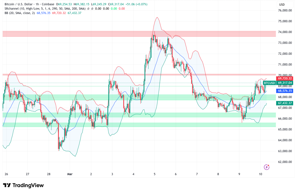 Bitcoin Holds $69,000: Gold ETF Exodus and Historic Oil Surge Converge Toward a $79,200 March Target