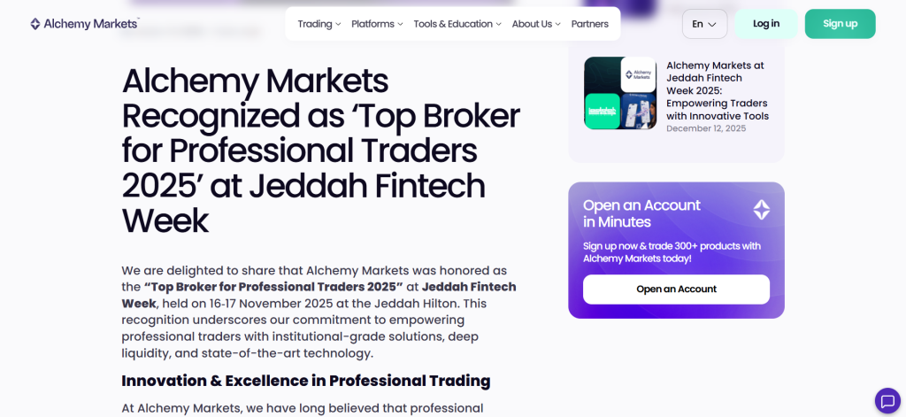 Alchemy Markets Awards