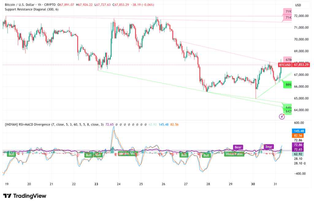 Bitcoin Holds Above $67K as Rare Bid-Side Signal Points to $71K Relief Rally