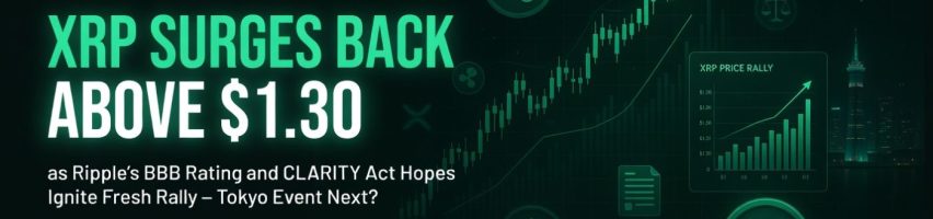 Image for XRP Surges Back Above $1.30 as Ripple’s BBB Rating and CLARITY Act Hopes Ignite Fresh Rally – Tokyo Event Next?