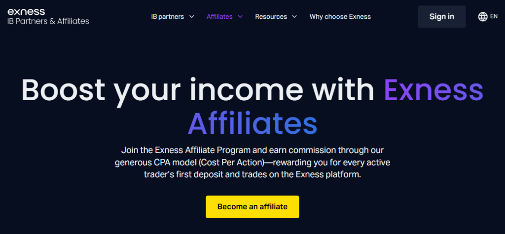 Exness Affiliate Program