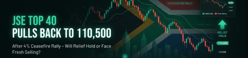 Image for JSE Top 40 Pulls Back to 110,500 After 4% Ceasefire Rally – Will Relief Hold or Face Fresh Selling?
