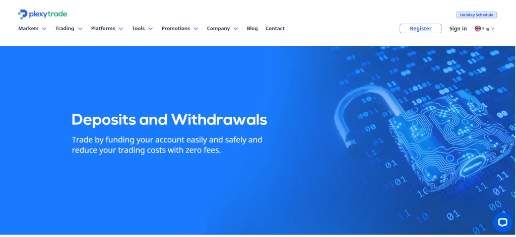 Plexytrade Deposits and Withdrawals