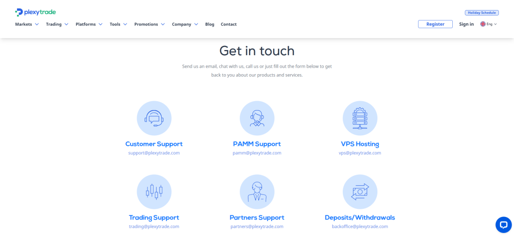 Plexytrade Customer Support