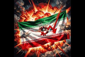 Bitcoin is down from a recent high as Iran conflict becomes worse.