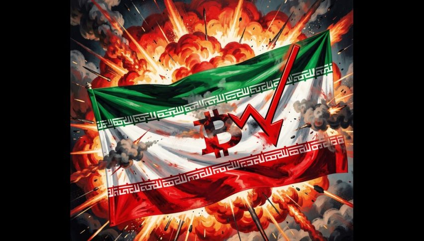 Bitcoin is down from a recent high as Iran conflict becomes worse.