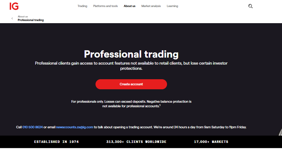 IG Professional Traders