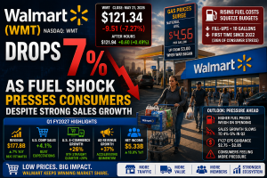 Walmart (WMT) Drops 7% as Fuel Shock Pressures Consumers Despite Strong Sales Growth