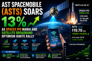 AST SpaceMobile (ASTS) Soars 13% as SpaceX IPO Mania and Satellite Broadband Optimism Ignite Rally