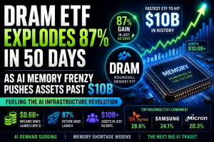 DRAM ETF Explodes 87% in 50 Days as AI Memory Frenzy Pushes Assets Past $10B