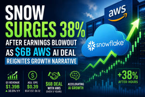 SNOW Surges 38% After Earnings Blowout as $6B AWS AI Deal Reignites Growth Narrative