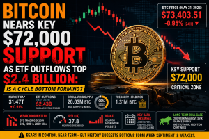 Bitcoin Nears Key $72,000 Support as ETF Outflows Top $2.4 Billion: Is a Cycle Bottom Forming?