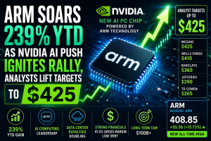 ARM Soars 239% YTD as Nvidia AI Push Ignites Rally, Analysts Lift Targets to $425