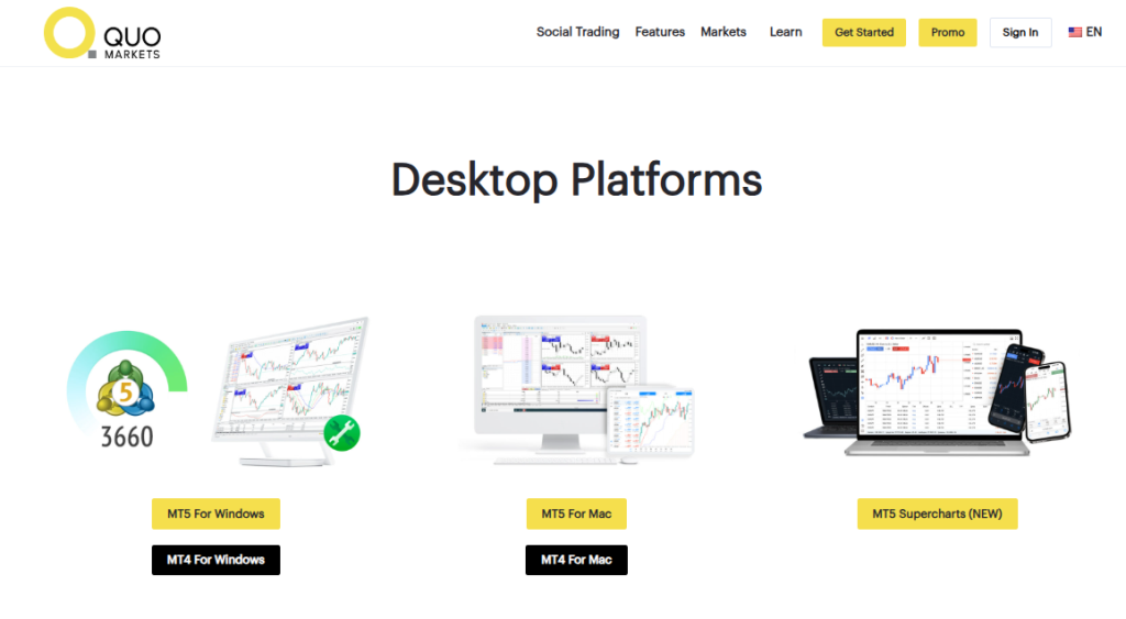 QuoMarkets Trading Platforms QuoMarkets Trading Platforms