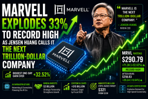 Marvell Explodes 33% to Record High as Jensen Huang Calls It the Next Trillion-Dollar Company