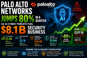 Palo Alto Networks Jumps 80% in a Quarter as AI Cyber Threats Fuel $8.1B Security Business