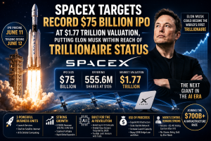 SpaceX Targets Record $75 Billion IPO at $1.77 Trillion Valuation, Putting Elon Musk Within Reach of Trillionaire Status