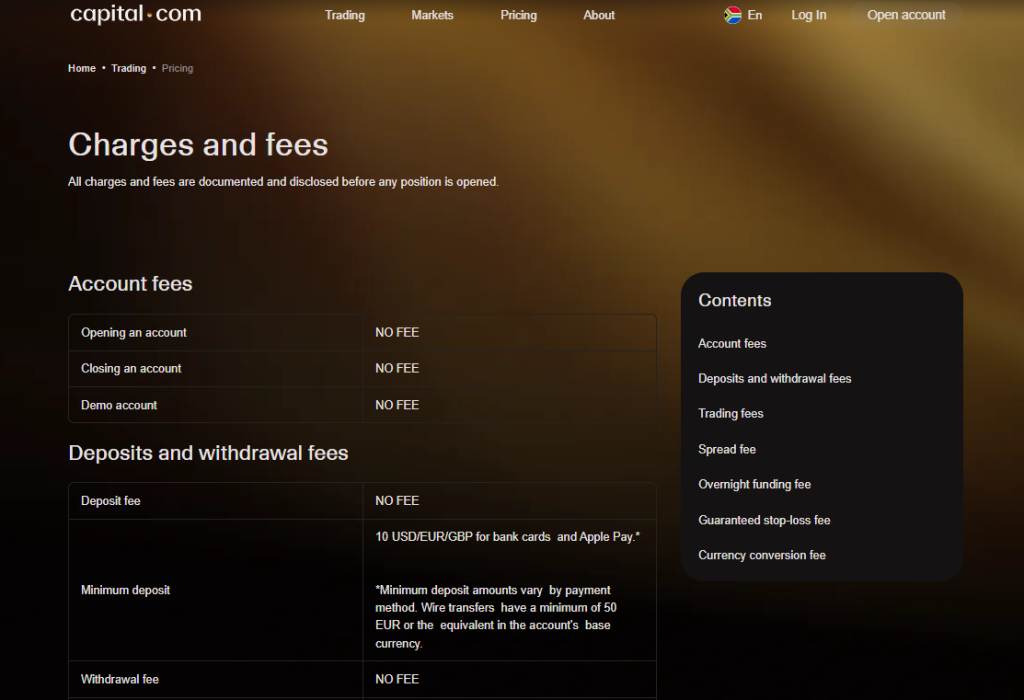 Capital.com Trading Fees and Charges Capital.com Trading Fees and Charges