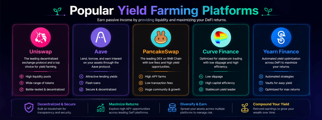 Popular Yield Farming Platforms Popular Yield Farming Platforms