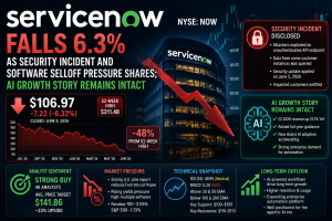 ServiceNow Falls 6.3% as Security Incident and Software Selloff Pressure Shares; AI Growth Story Remains Intact