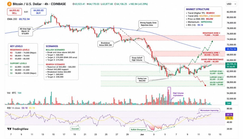 BTC/USD Price Chart - Source: Tradingview