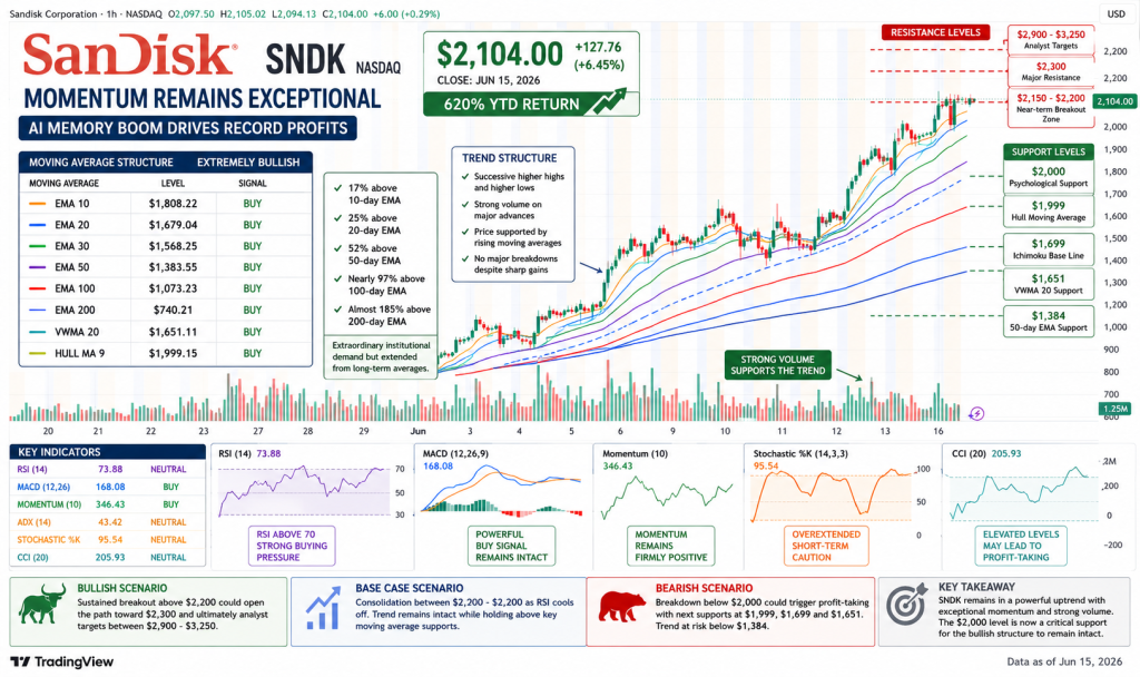 SanDisk Surges 620% YTD as AI Memory Boom Drives Record Profits, but Valuation Debate Intensifies