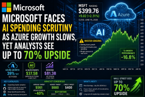 Microsoft Faces AI Spending Scrutiny as Azure Growth Slows, Yet Analysts See Up to 70% Upside