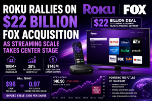 Roku Rallies on $22 Billion Fox Acquisition as Streaming Scale Takes Center Stage