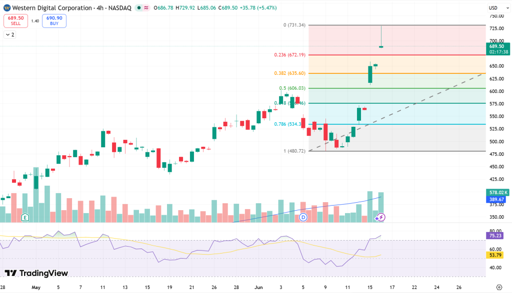 WDC Stock Price Chart - Source: Tradingview