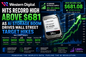 Western Digital Hits Record High Above $681 as AI Storage Boom Drives Wall Street Target Hikes