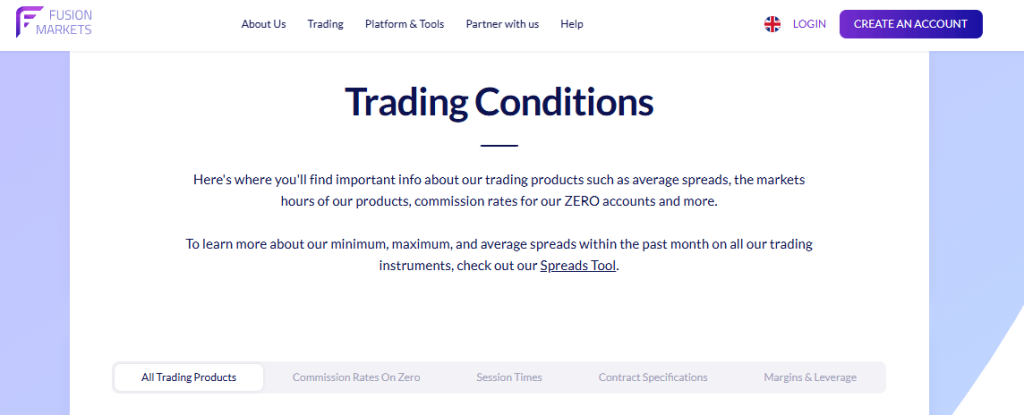 Fusion Markets Fees, Spreads, and Commissions