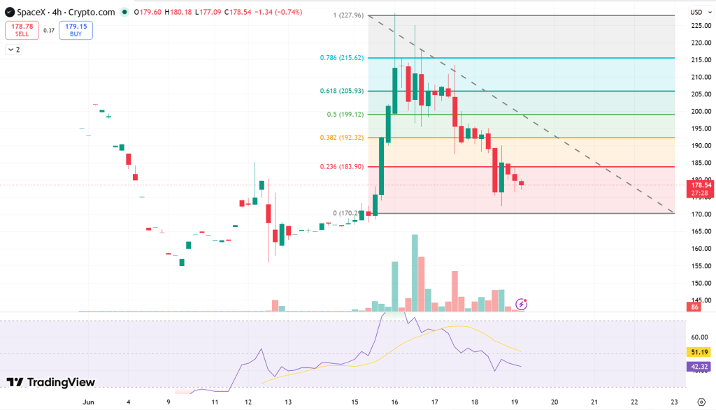 SpaceX Stock Price Chart - Source: Tradingview
