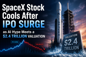SpaceX Stock Cools After IPO Surge as AI Hype Meets a $2.4 Trillion Valuation