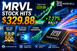 Marvell Stock Hits $329.88 High as S&P 500 Entry, AI Optics Demand Fuel 7.27% MRVL Rally