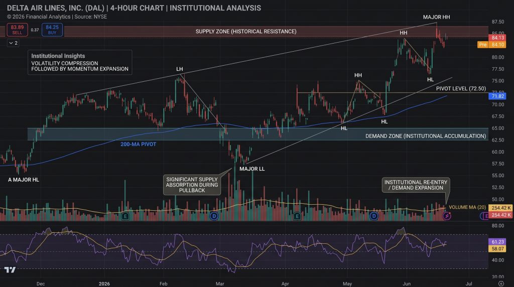 Delta (DAL) Stock Price Chart - Source: Tradingview