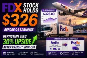 FDX Stock Holds $326 Before Q4 FedEx Earnings as Bernstein Sees 30% Upside After Freight Spin-Off