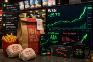 Wendy’s Stock Forecast: WEN Soars 25.7% as Retail Traders Spark Meme-Like Short-Squeeze Rally