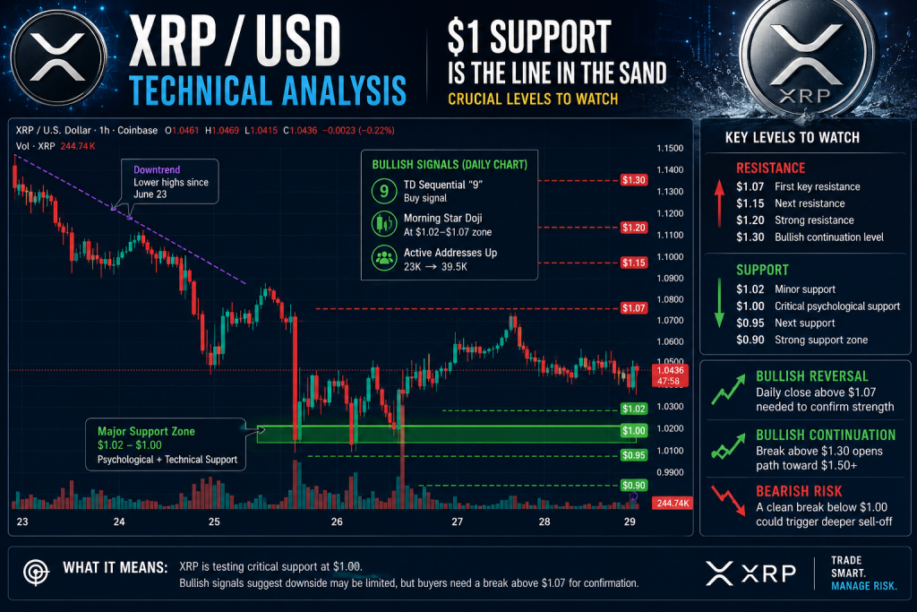 XRP Price Forecast: XRP Tests $1 Support as ETF Inflows Clash With Bearish Derivatives Reset
