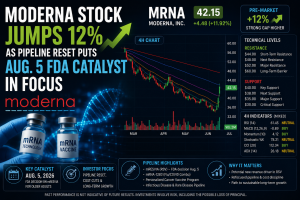 Moderna Stock Jumps 12% as Pipeline Reset Puts Aug. 5 FDA Catalyst in Focus