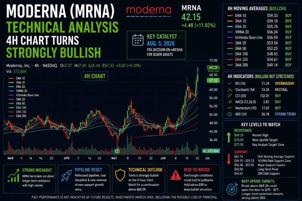 Moderna Stock Jumps 12% as Pipeline Reset Puts Aug. 5 FDA Catalyst in Focus
