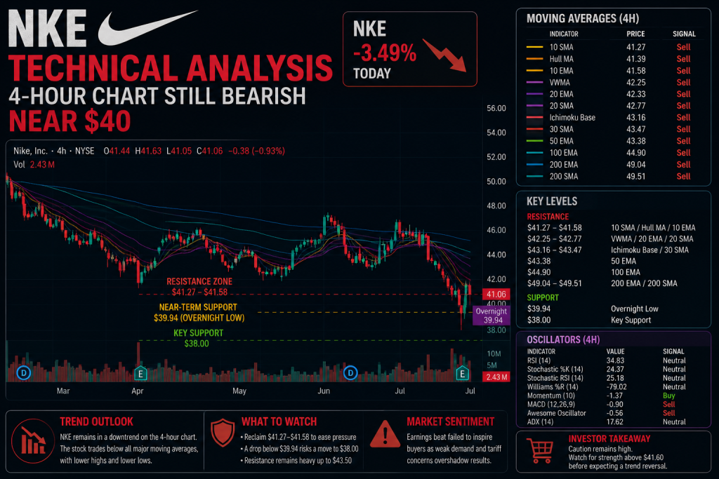Nike Stock Slips 3.5% After Earnings Beat as Tariff Boost Masks Weak Demand