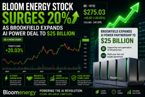 Bloom Energy Stock Surges 20% as Brookfield Expands AI Power Deal to $25 Billion