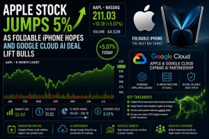 Apple Stock Jumps 5% as Foldable iPhone Hopes and Google Cloud AI Deal Lift Bulls
