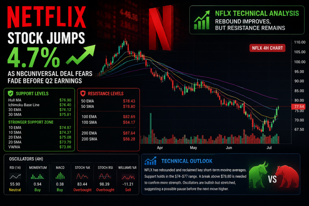 Netflix Stock Jumps 4.7% as NBCUniversal Deal Fears Fade Before Q2 Earnings
