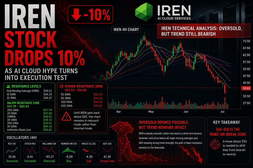IREN Stock Drops 10% as AI Cloud Hype Turns Into Execution Test