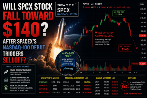 Will SPCX Stock Fall Toward $140 After SpaceX's Nasdaq-100 Debut Triggers Selloff?